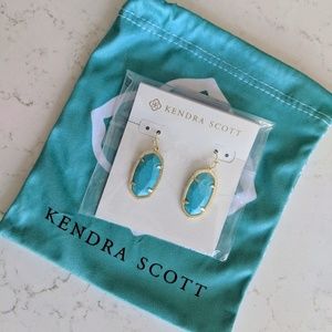 NWT Kendra Scott Dani Gold Drop Earrings Turquoise